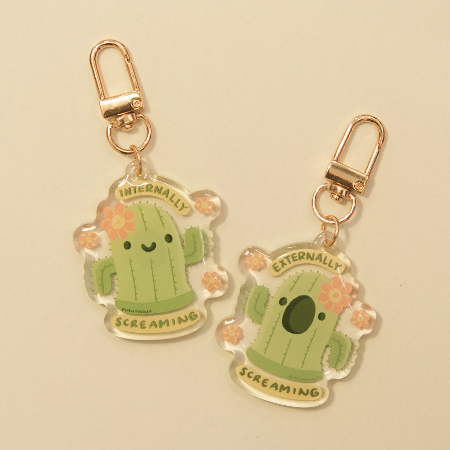 Internally/Externally Screaming Gyroid Reversible Keychain