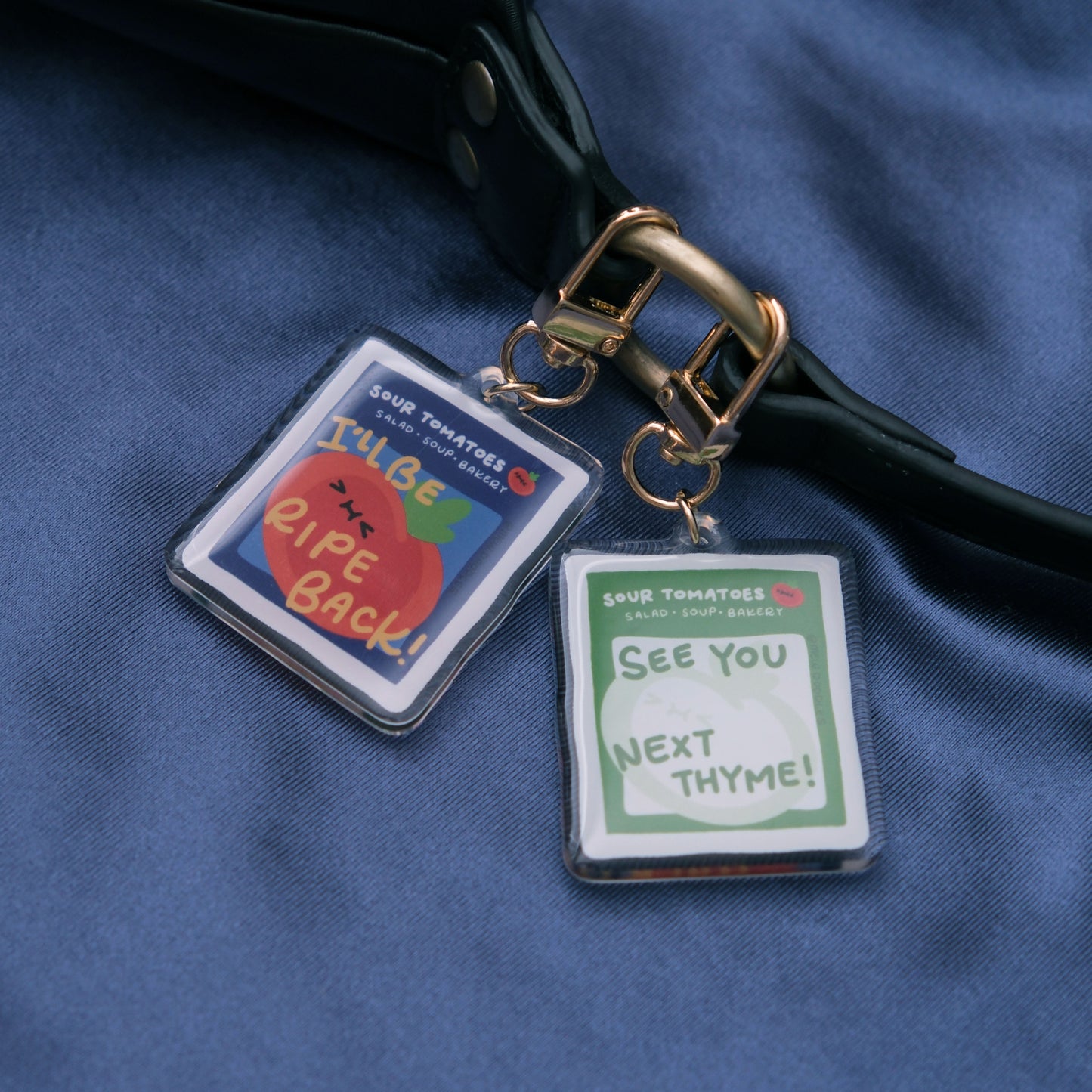 Sour Tomatoes Salad Soup Bakery Buffet Reversible Keychain