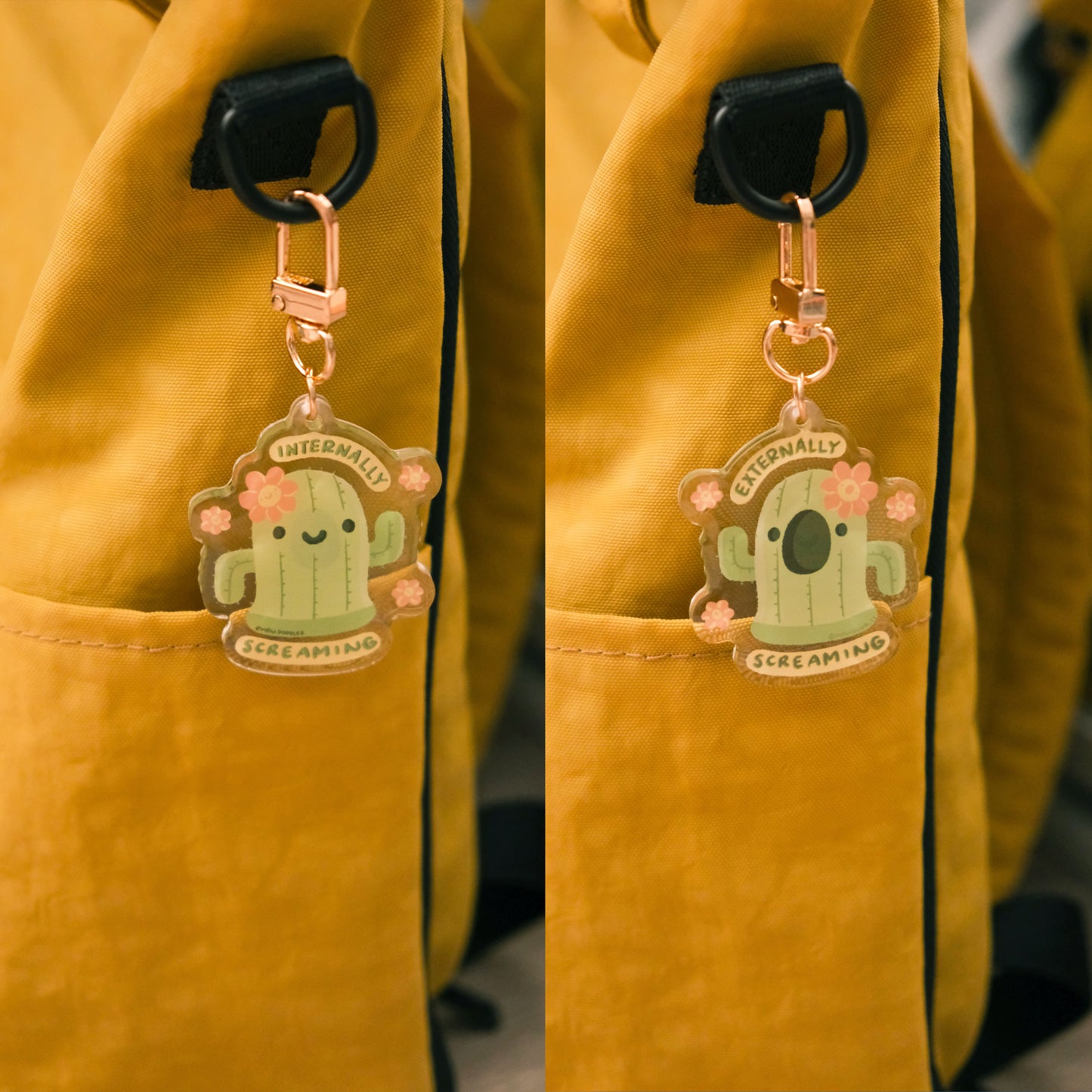 Internally/Externally Screaming Gyroid Reversible Keychain