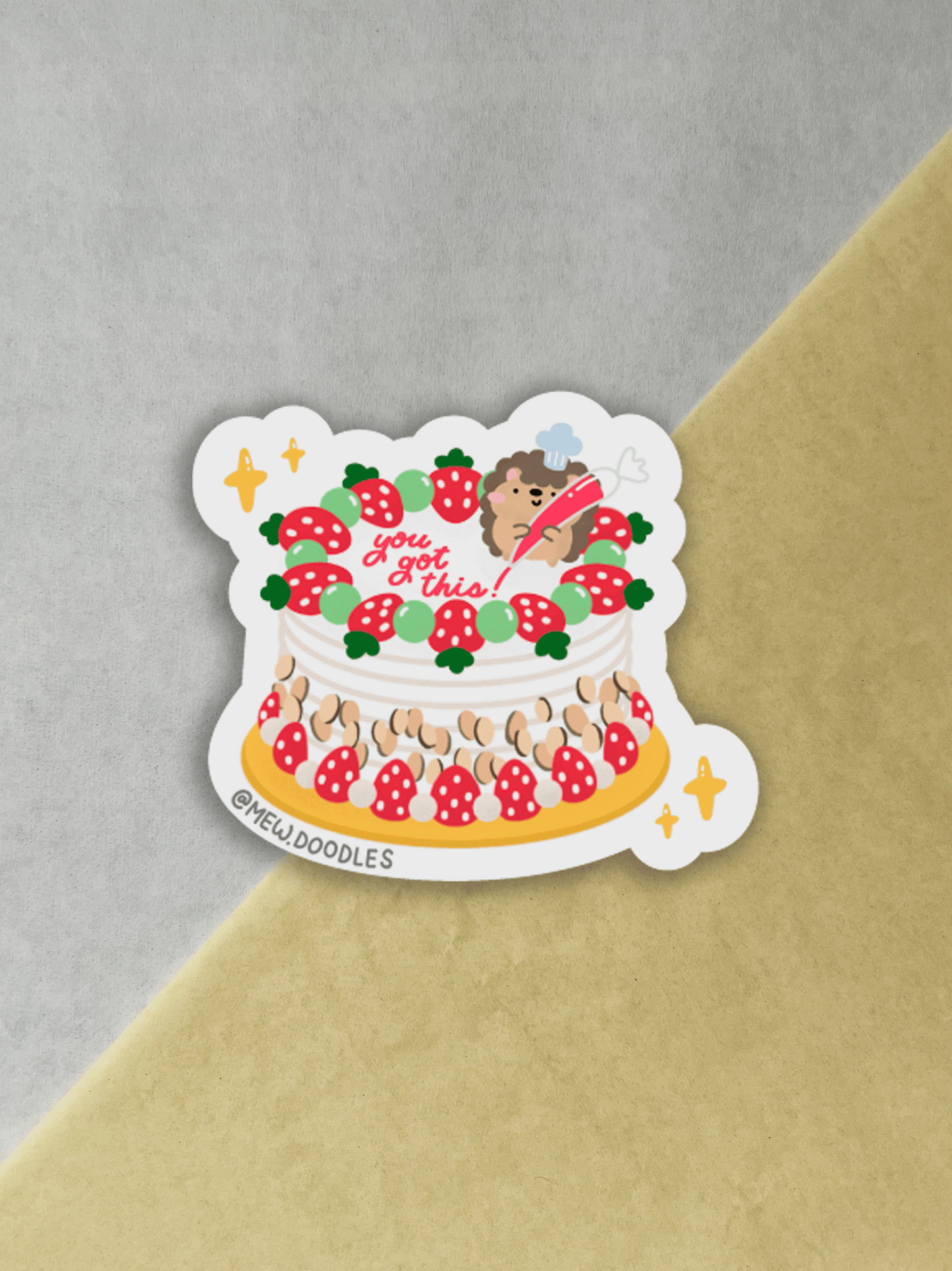 Hedgie Cake Vinyl Sticker