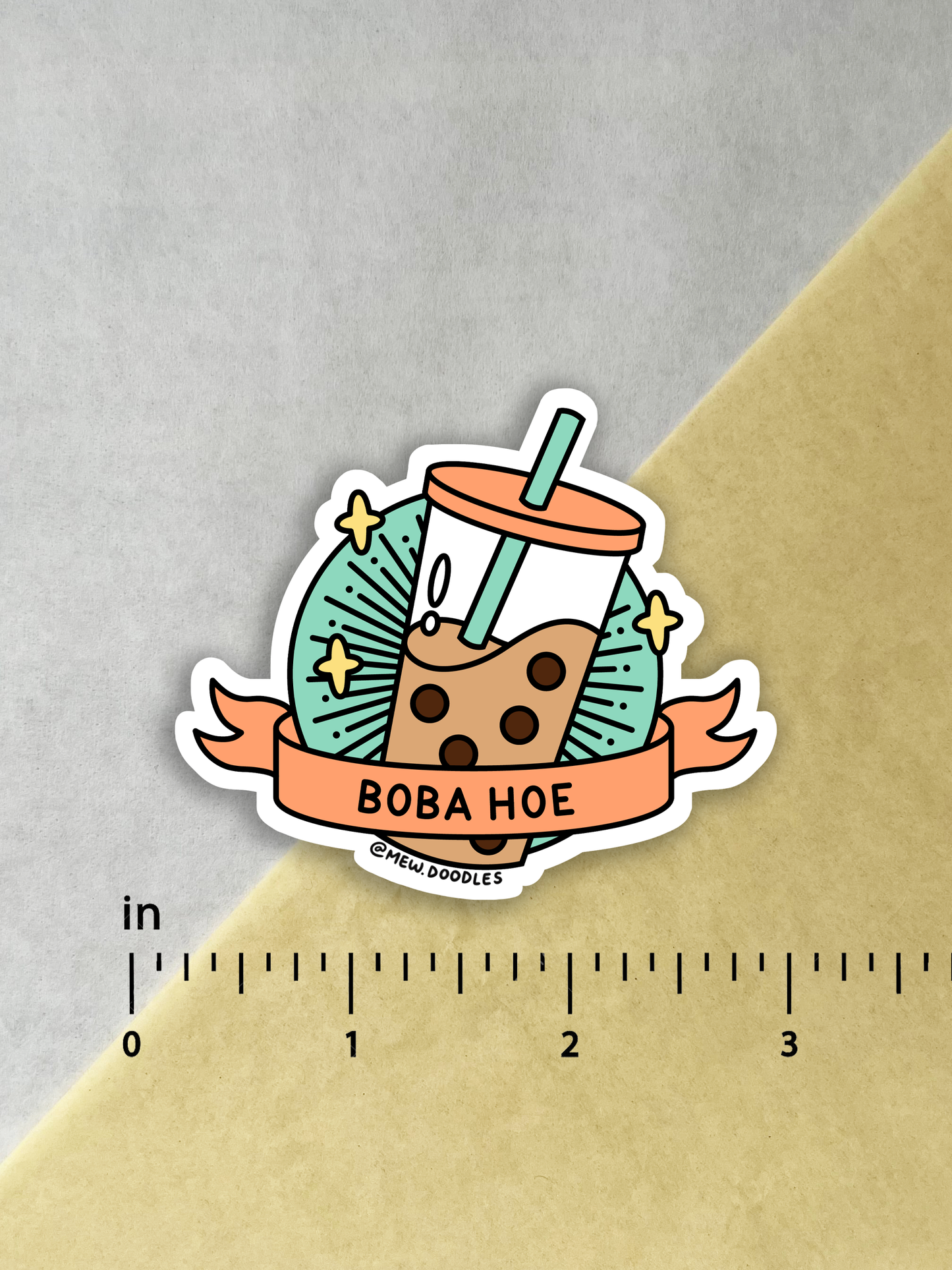 Boba Hoe Vinyl Sticker