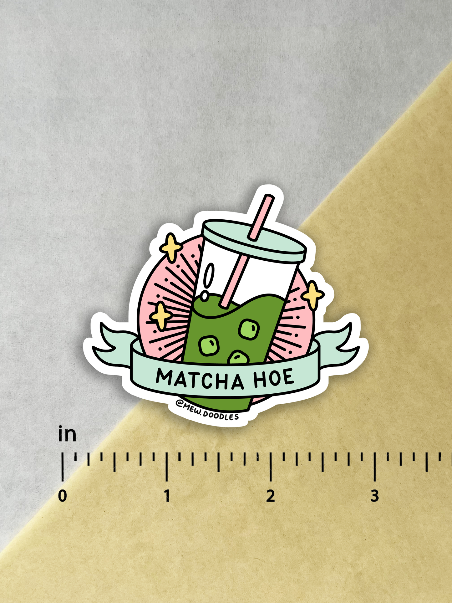 Matcha Hoe Vinyl Sticker