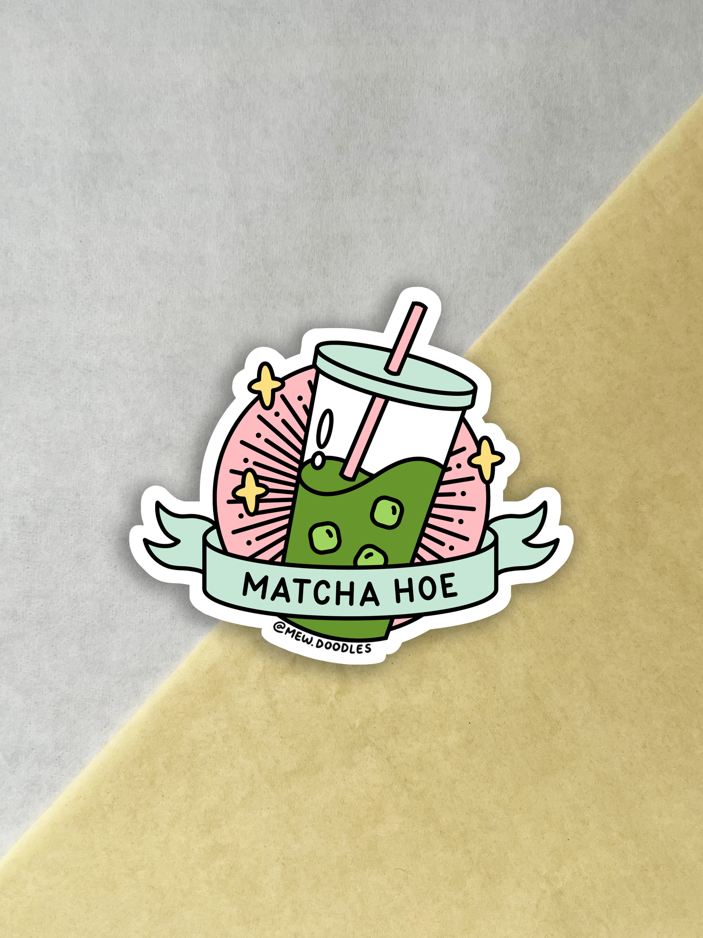 Matcha Hoe Vinyl Sticker