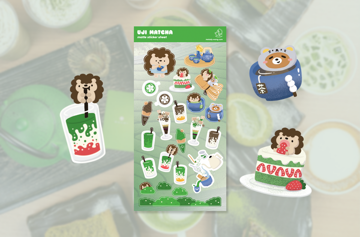 Uji Matcha Matte Sticker Sheet