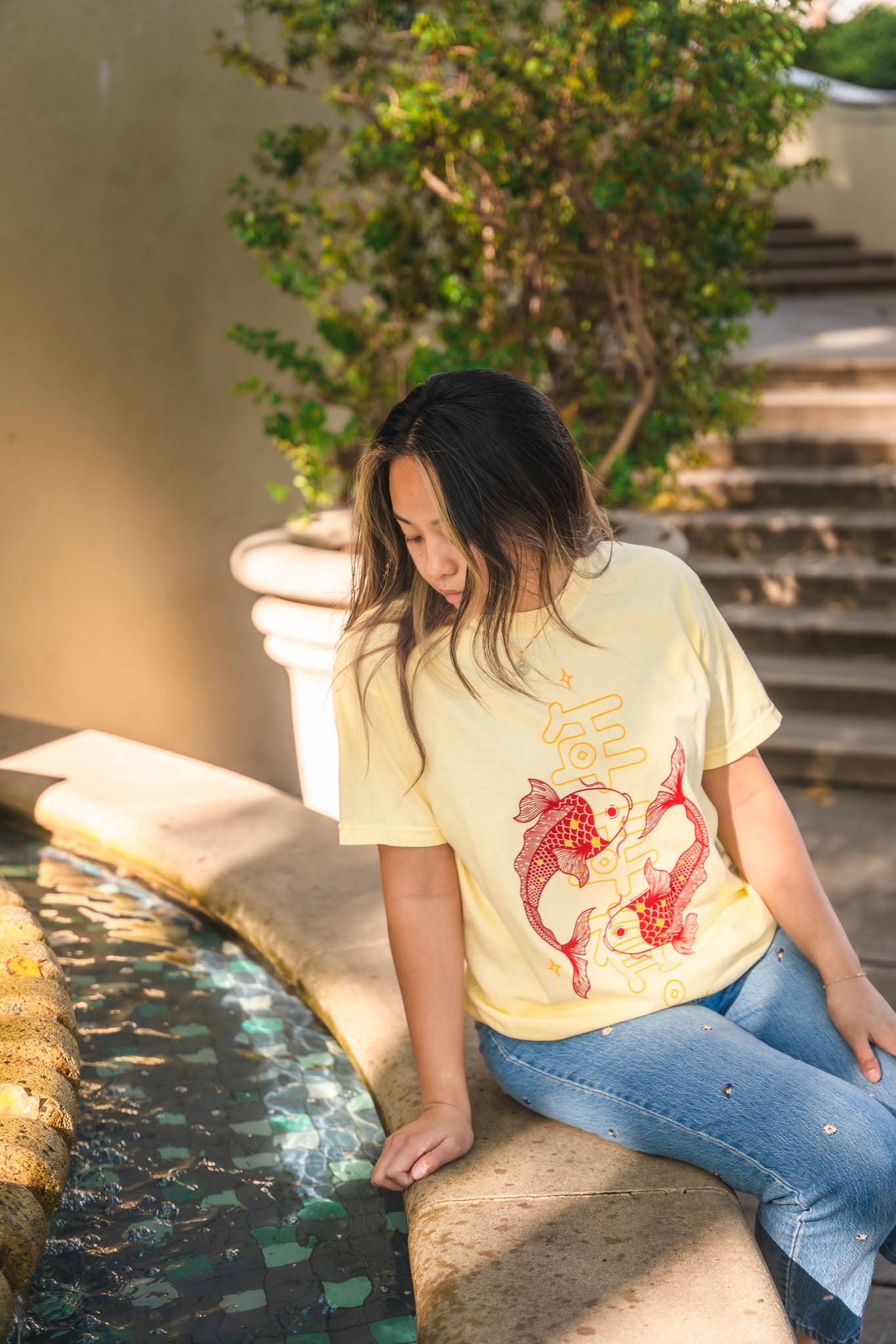 Koi Abundance Front Print Unisex Short Sleeve Shirt