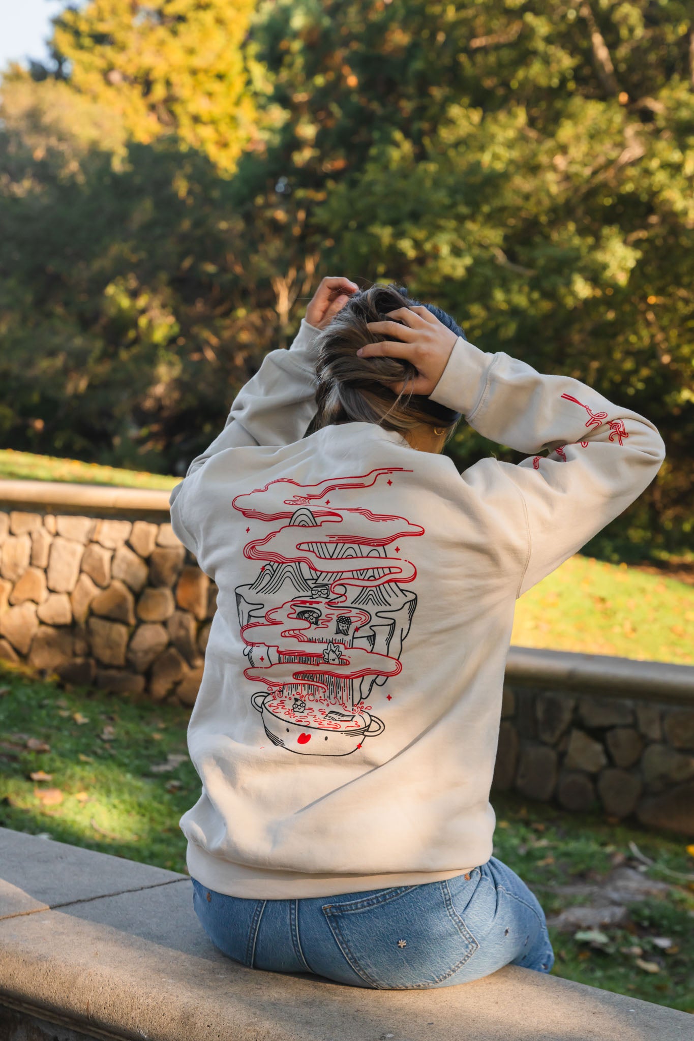 Hot Pot Support Group Front & Back Unisex Crewneck