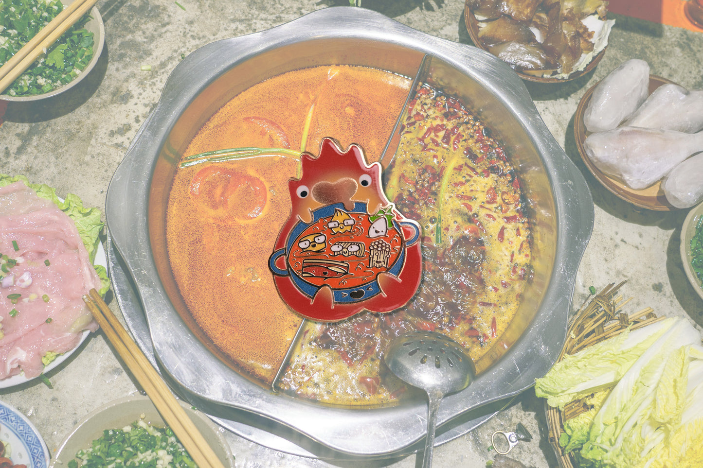 Calcifer Hot Pot Hard Enamel Pin