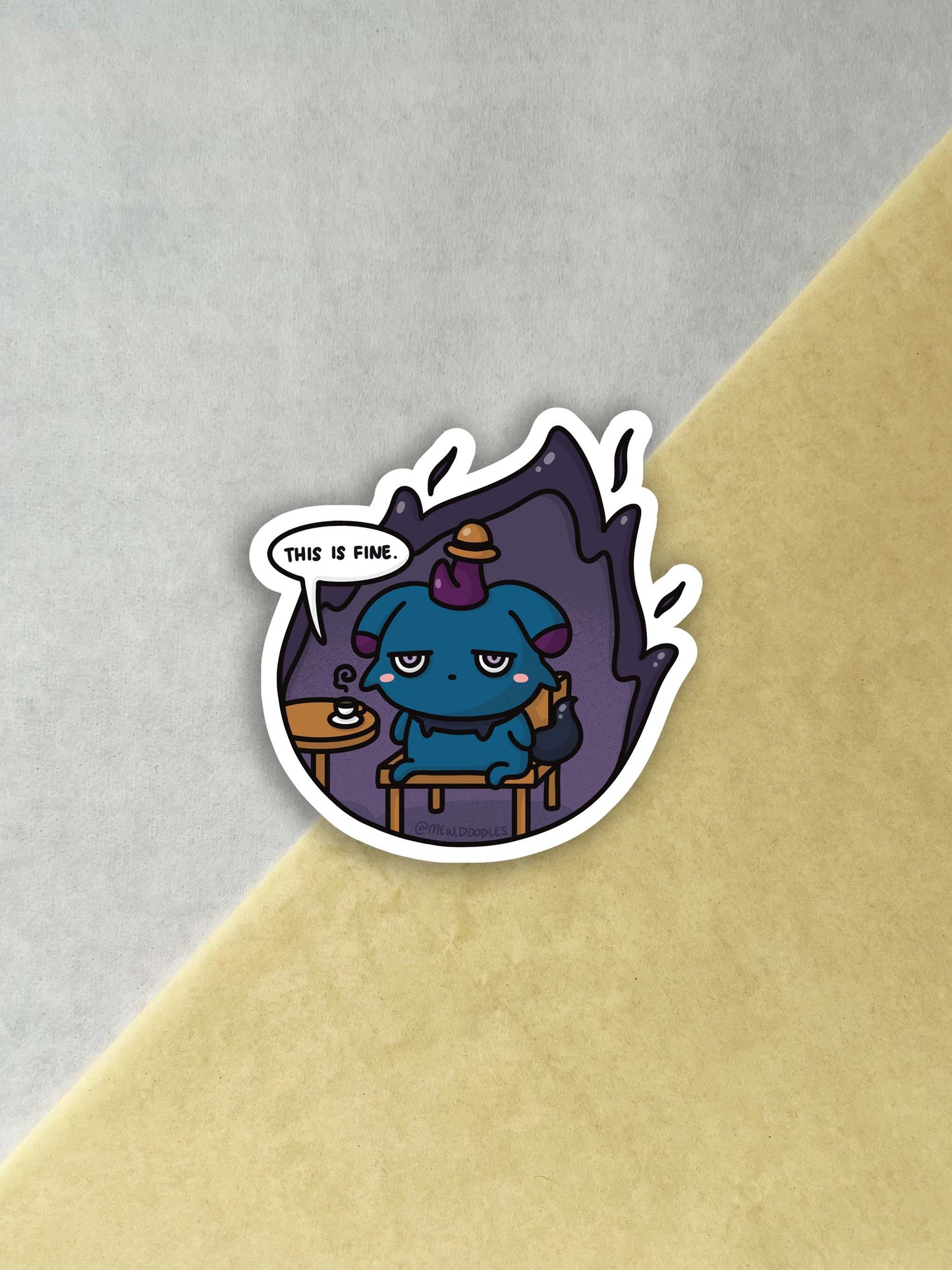 Depresso This is Fine Vinyl Sticker