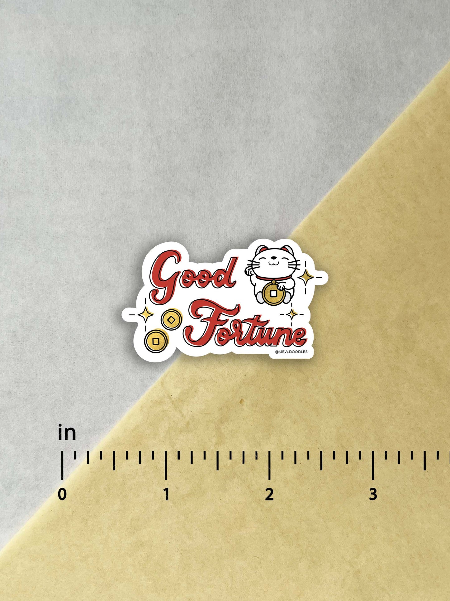 Good Fortune Glossy Gold Metallic Vinyl Sticker