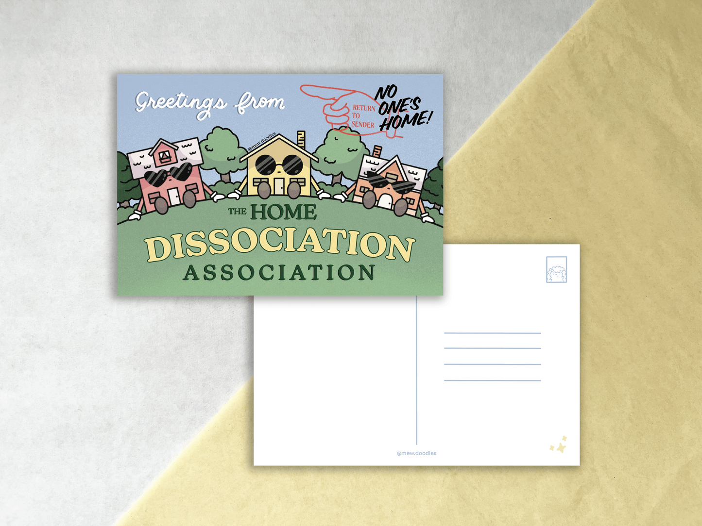 Greetings from the Home Dissociation Association Mini Print Postcard