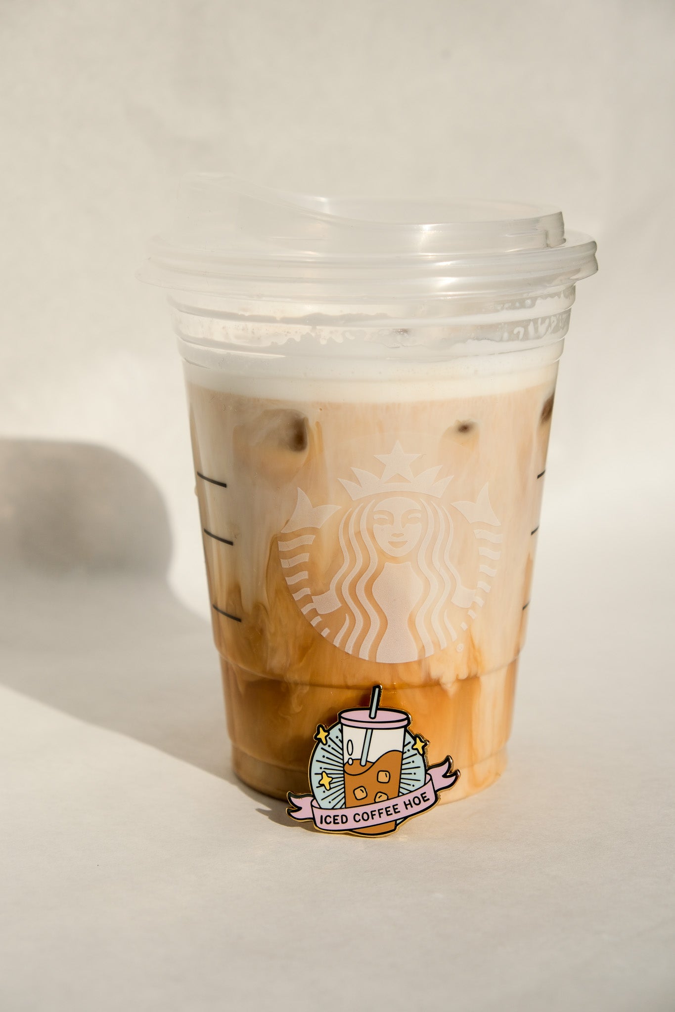 Iced Coffee Hoe Enamel Pin