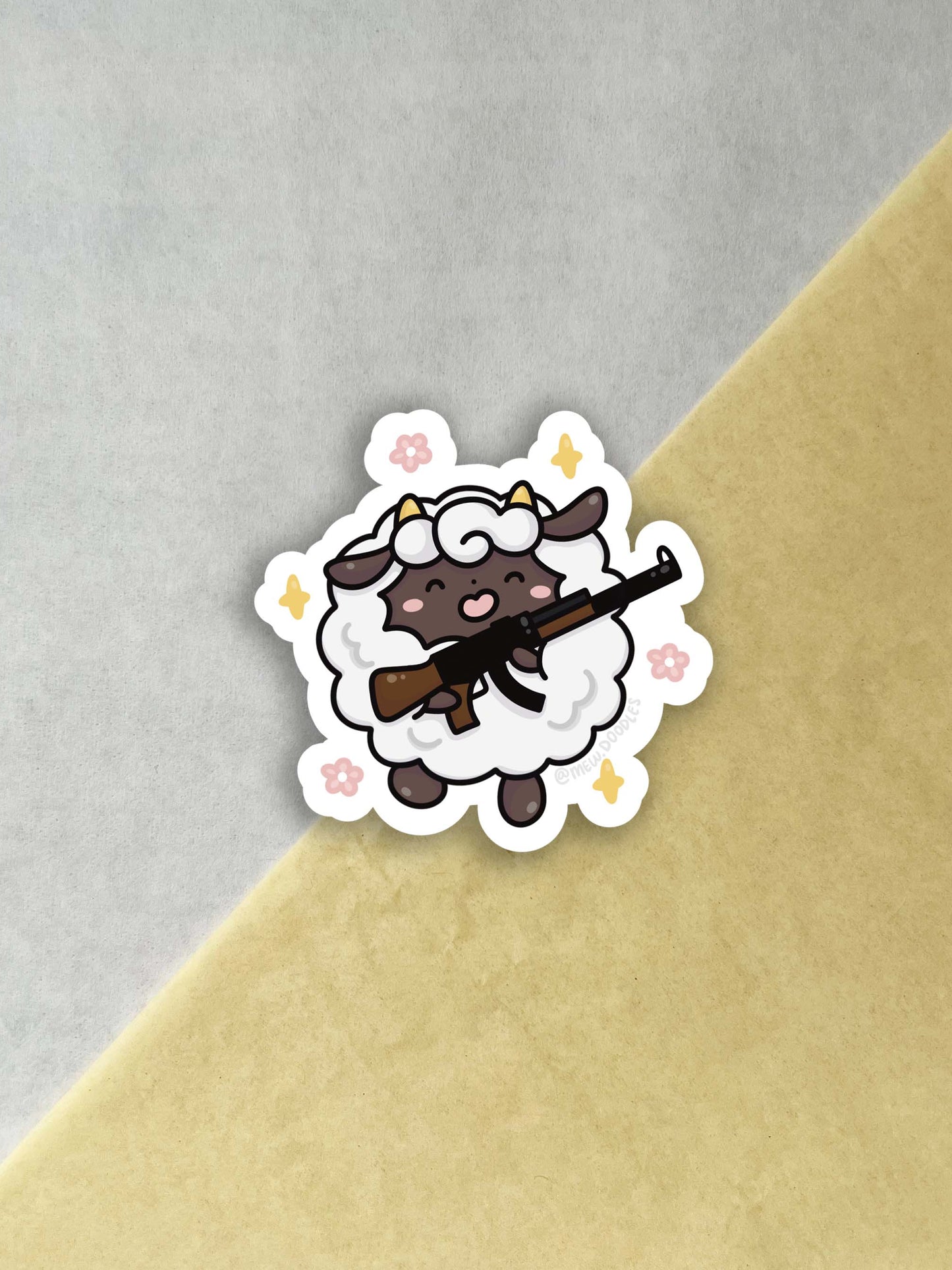 Happy Lamball Armed & Ready Vinyl Sticker