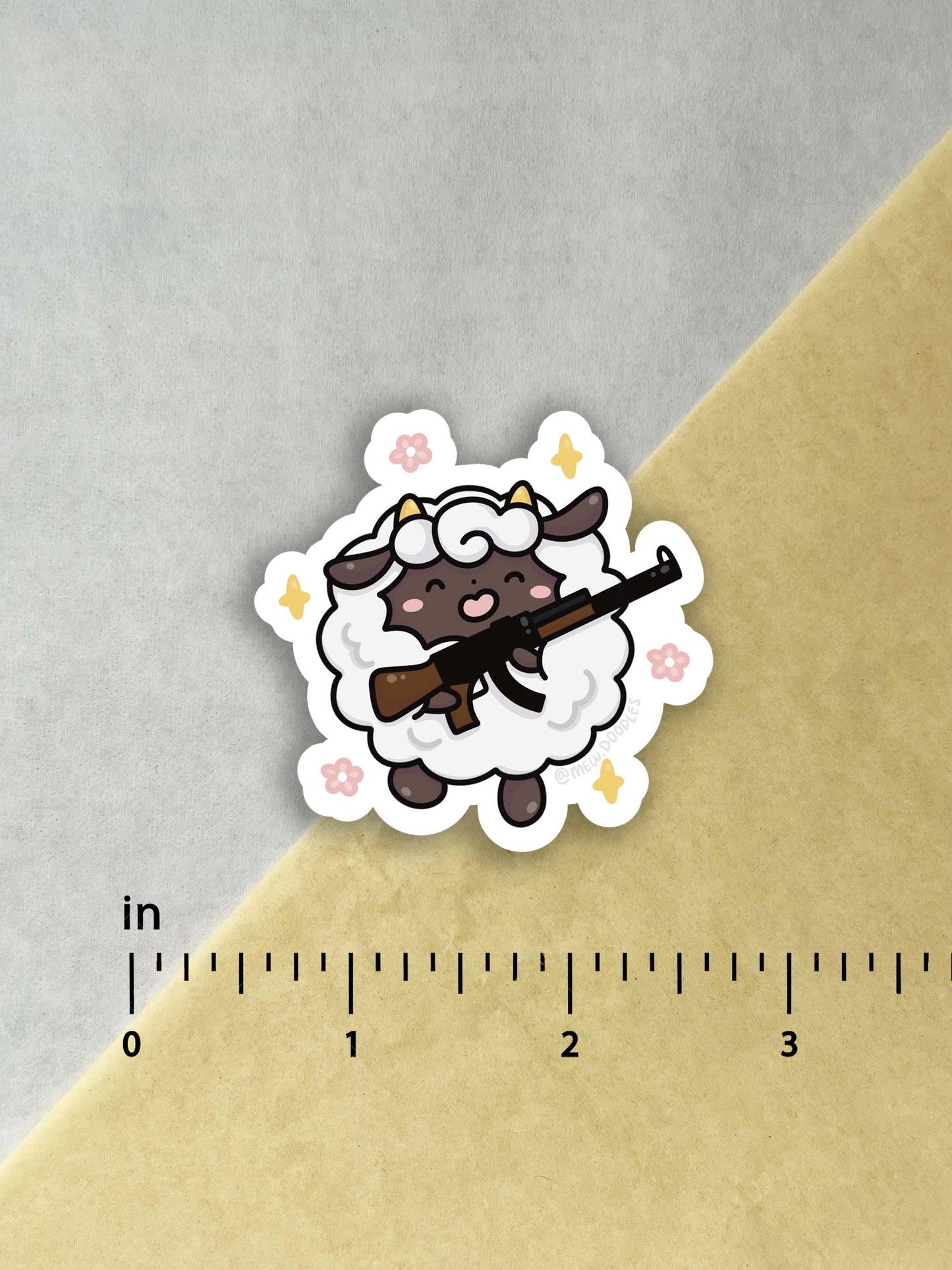 Happy Lamball Armed & Ready Vinyl Sticker