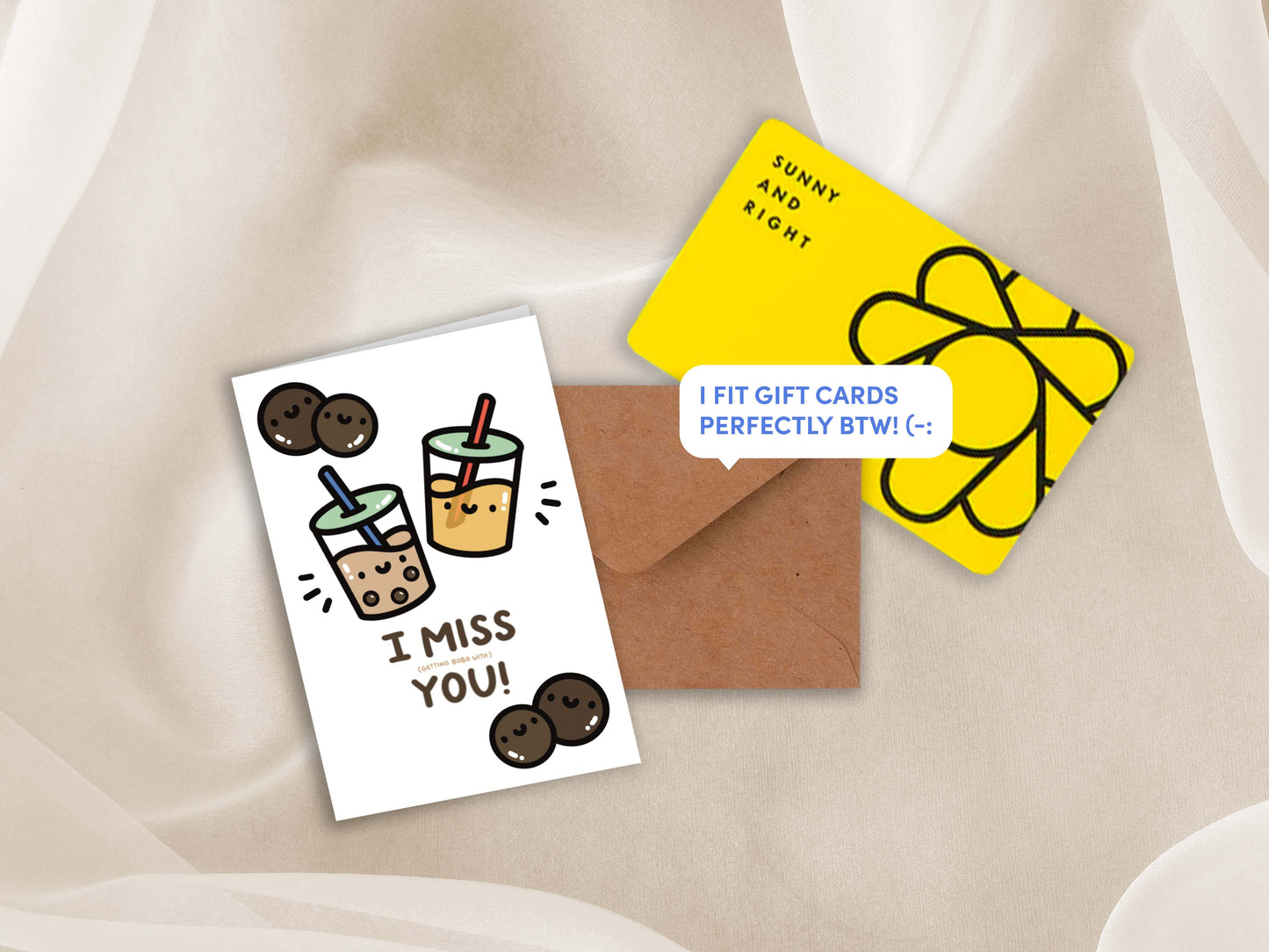 I Miss (Getting Boba with You) Mini Greeting Card