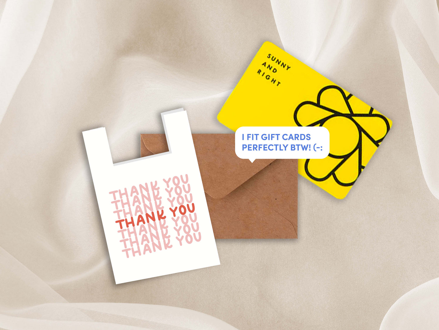 Thank You Bag Cut Out Mini Greeting Card
