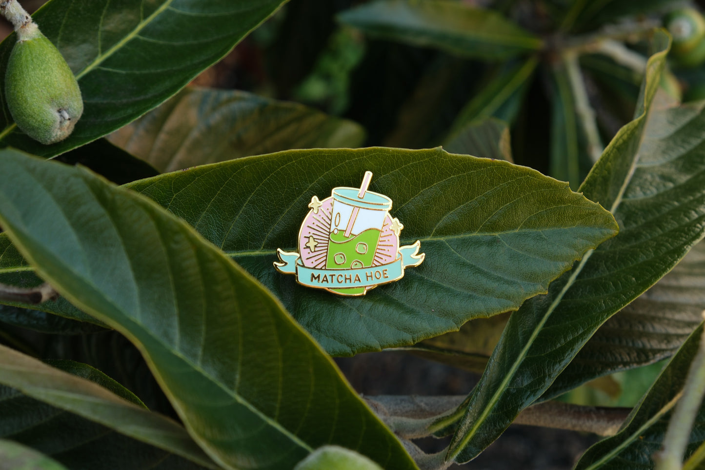 Matcha Hoe Hard Enamel Pin