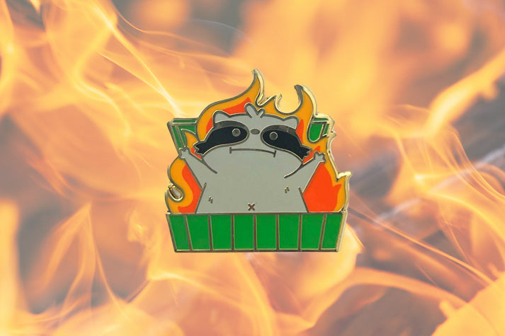 Raccoon Dumpster Fire Hard Enamel Pin