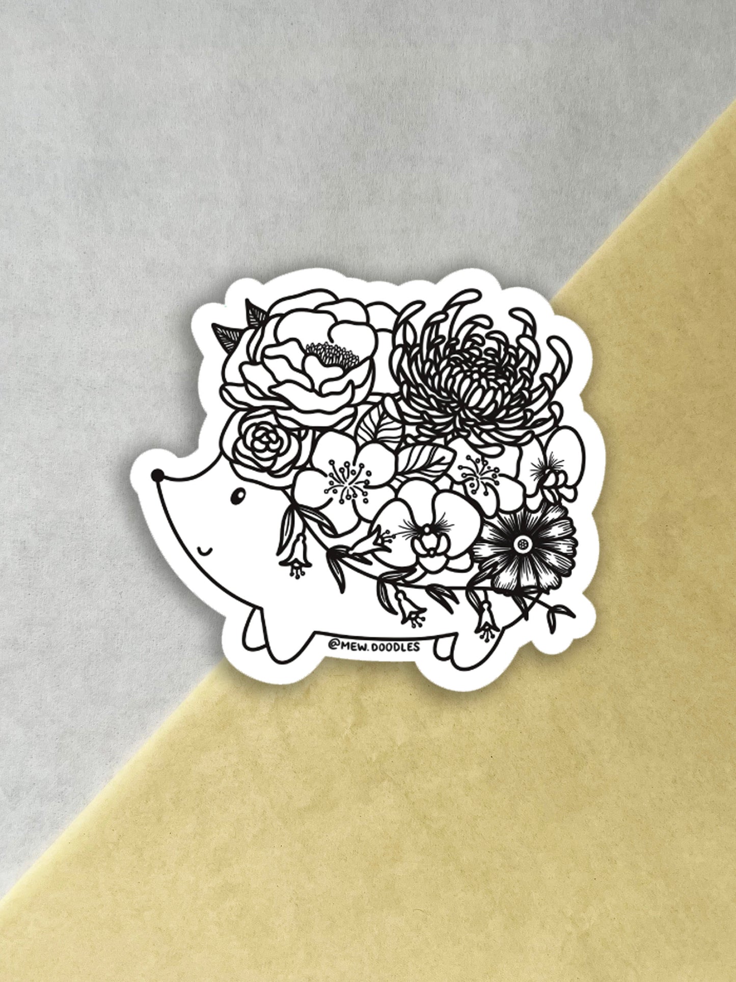 Floral Hedgie Vinyl Sticker