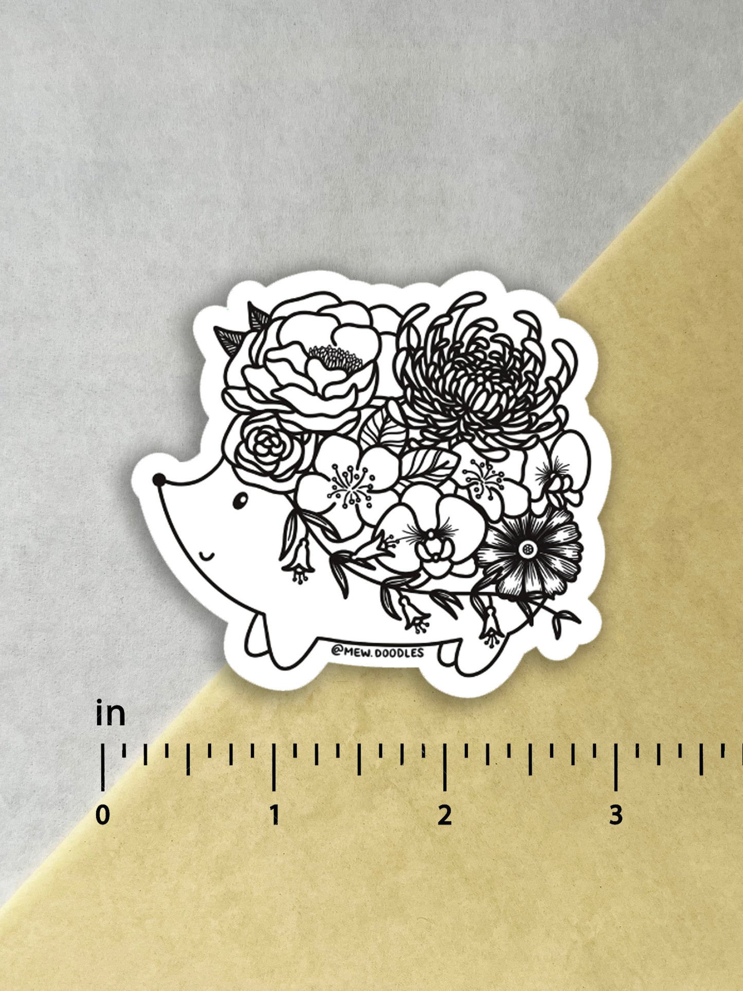 Floral Hedgie Vinyl Sticker