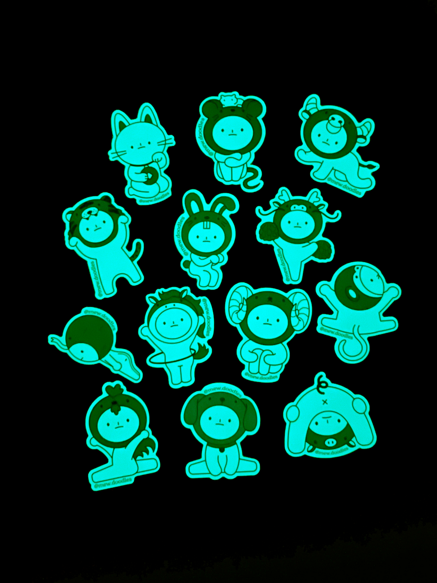 Zodiac Smiski Glow in the Dark Vinyl Stickers