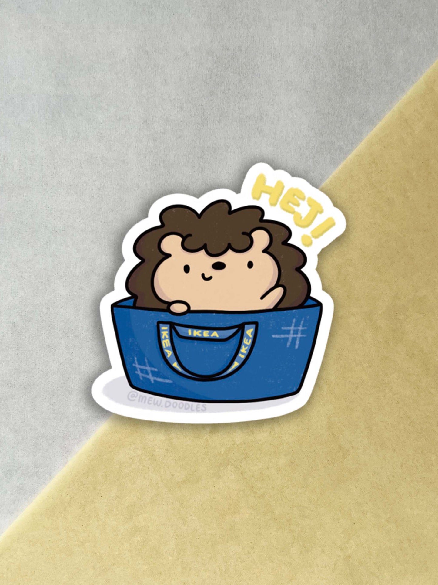 Hej (Hey) Hedgie IKEA Vinyl Sticker
