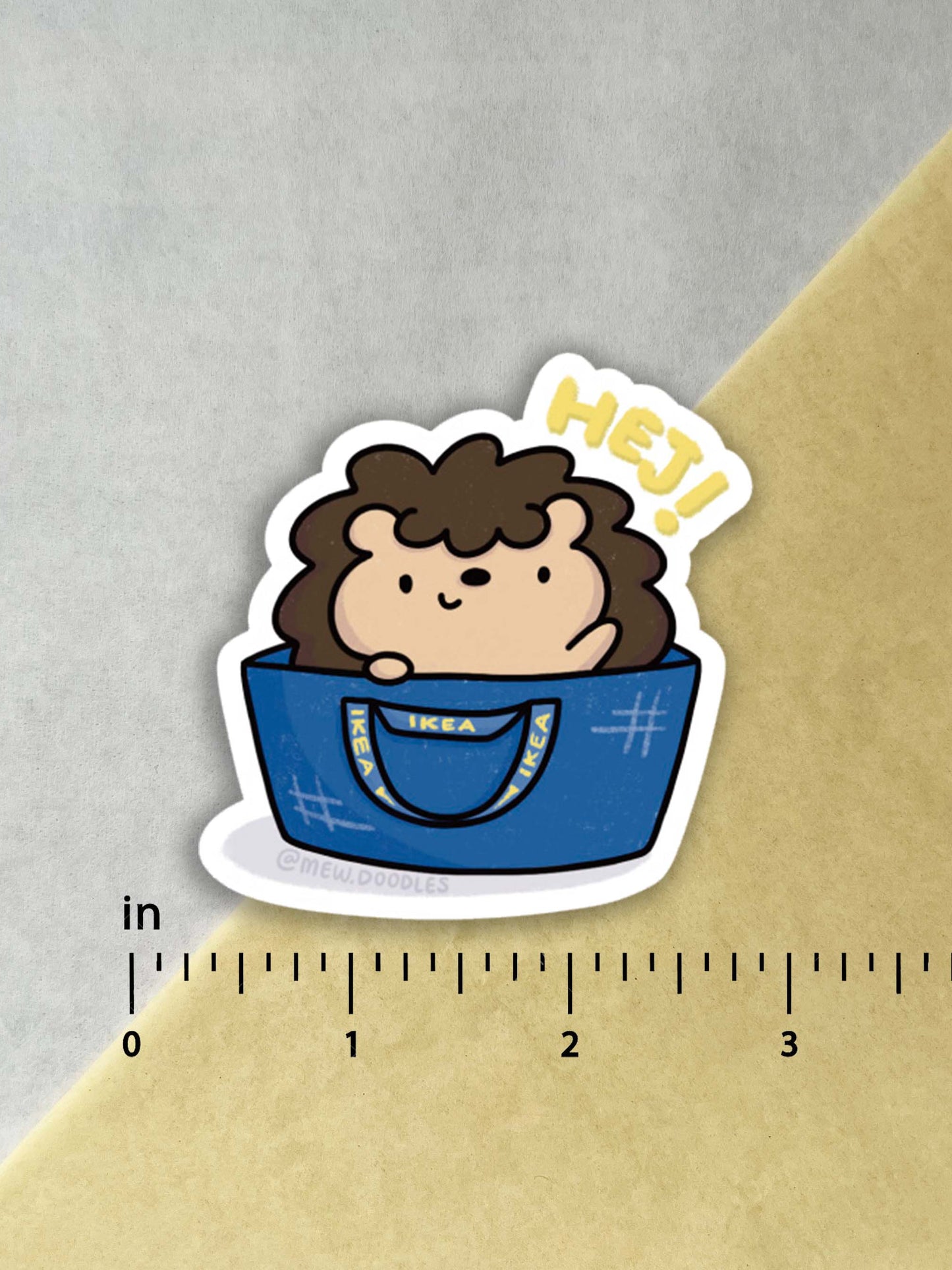 Hej (Hey) Hedgie IKEA Vinyl Sticker
