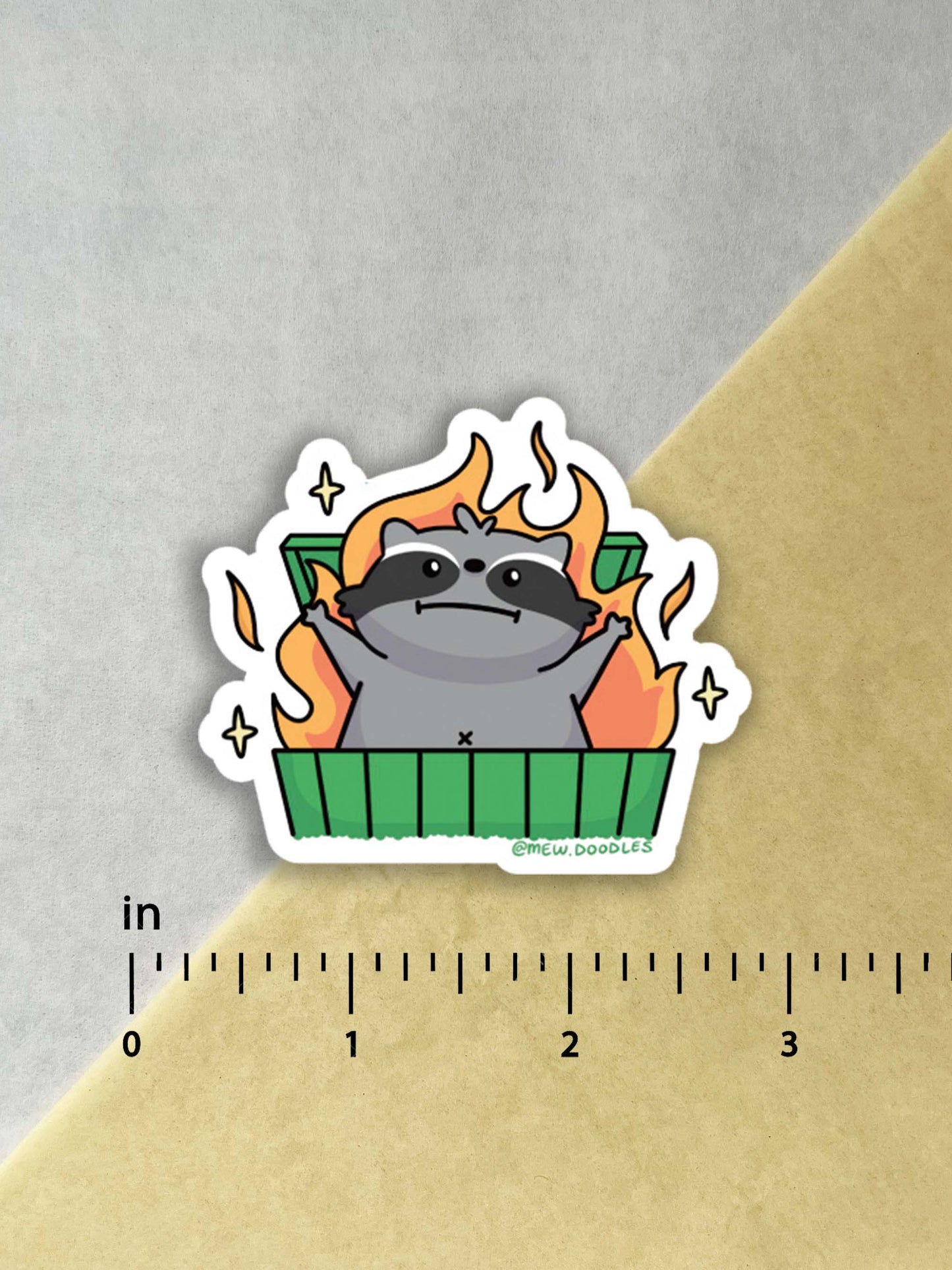 Raccoon Dumpster Fire Vinyl Sticker
