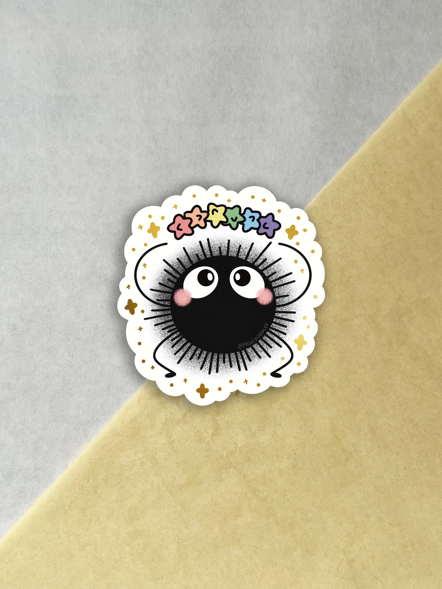Soot Sprite Gold Metallic Vinyl Sticker