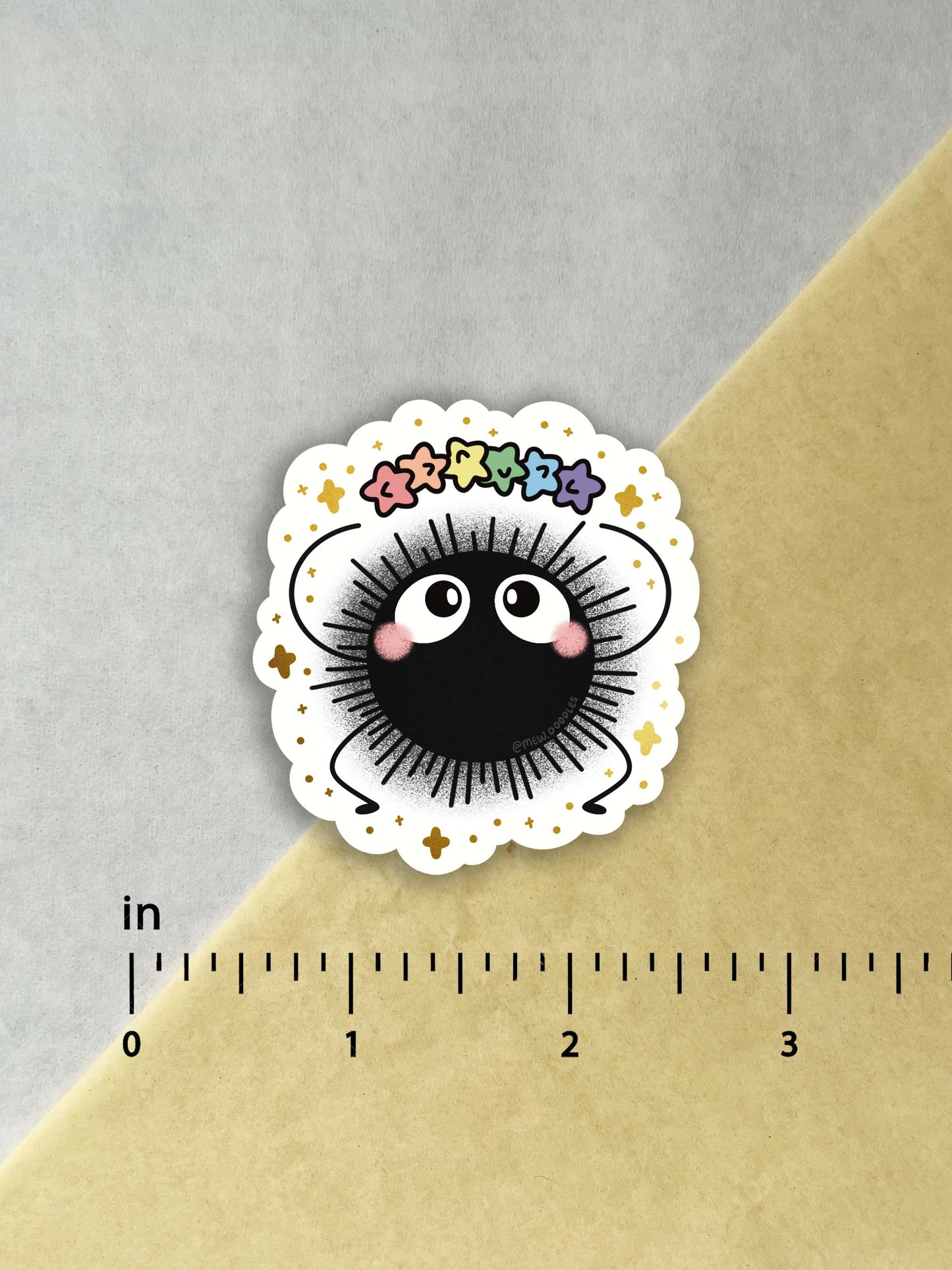 Soot Sprite Gold Metallic Vinyl Sticker