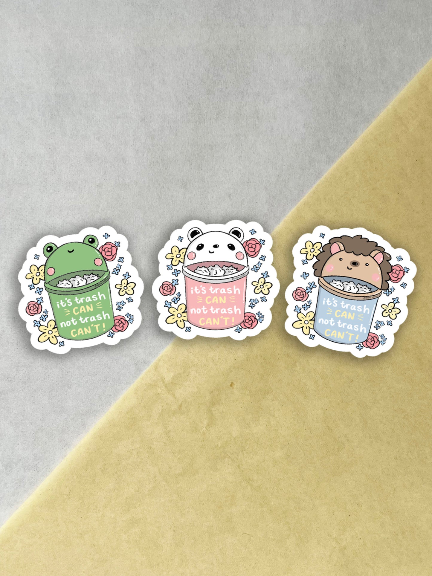 Trash Can Animals Vinyl Sticker