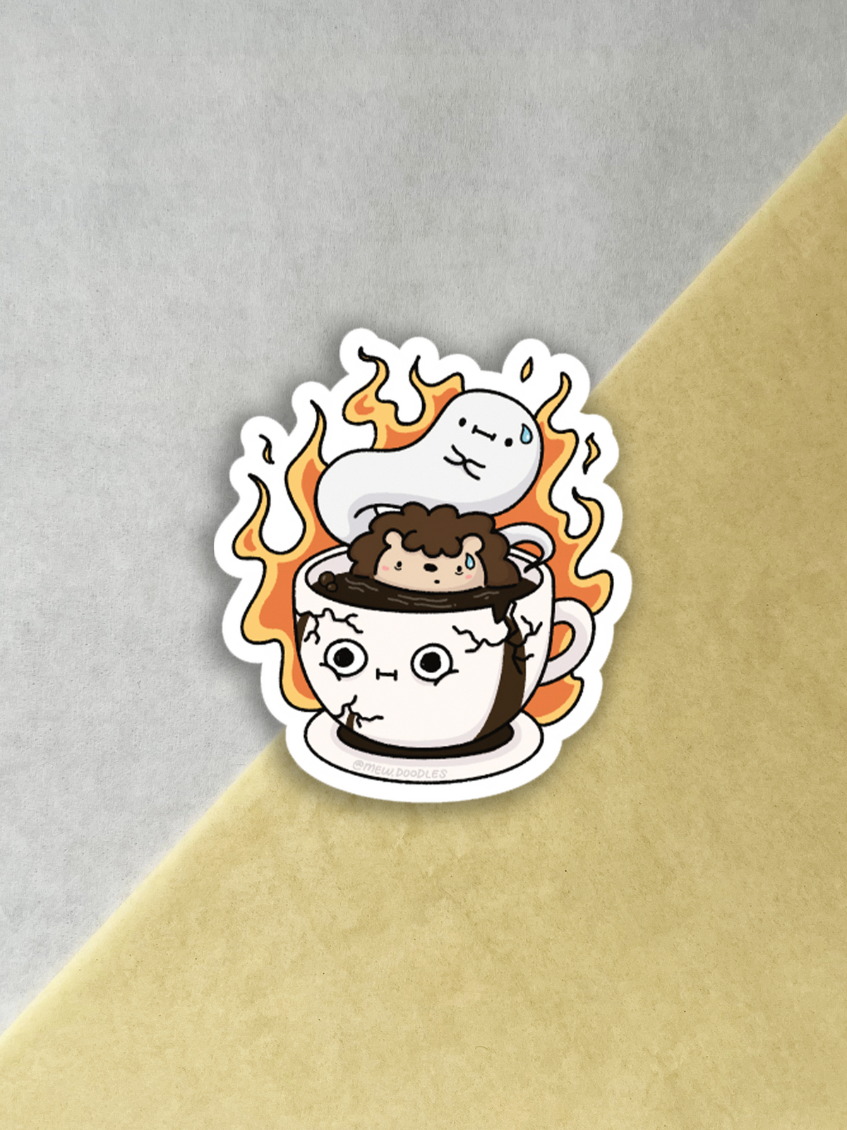 Cracked Coffee Vinyl Sticker