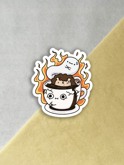 Cracked Coffee Vinyl Sticker