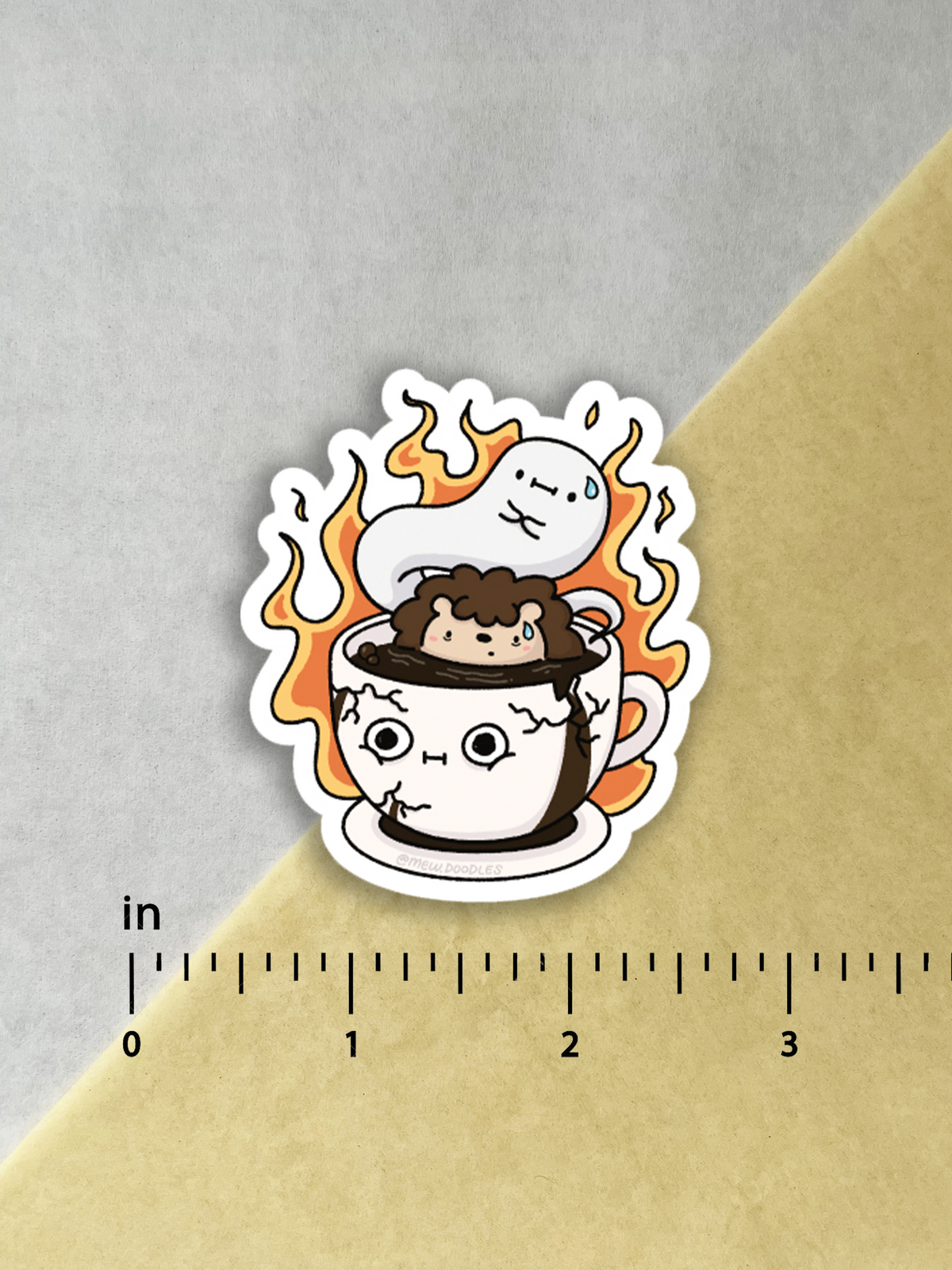 Cracked Coffee Vinyl Sticker