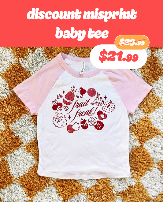 [MISPRINT] Fruit Freak Pink Baby Tee