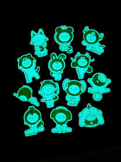 Zodiac Smiski Glow in the Dark Vinyl Stickers