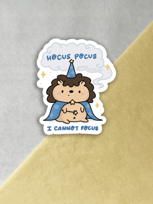 Hocus Pocus I Cannot Focus Hog Vinyl Sticker