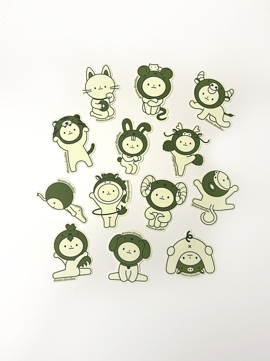 Zodiac Smiski Glow in the Dark Vinyl Stickers